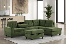 Load image into Gallery viewer, HEIGHTS SECTIONAL WITH CUP HOLDERS AND STORAGE OTTOMAN (8 Colors)