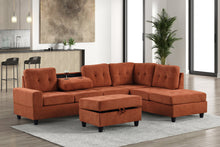 Load image into Gallery viewer, HEIGHTS SECTIONAL WITH CUP HOLDERS AND STORAGE OTTOMAN (8 Colors)