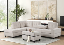 Load image into Gallery viewer, HEIGHTS SECTIONAL WITH CUP HOLDERS AND STORAGE OTTOMAN (8 Colors)