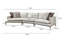 Load image into Gallery viewer, Dylan Ivory Linen 3-Piece Curved 126" Sectional with Ottoman