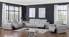 Load image into Gallery viewer, MI-1123 Franco (Light Grey & Light Blue & Grey & Black) Reclining Set