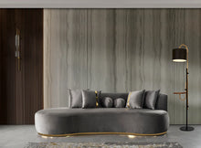 Load image into Gallery viewer, Ella Gray Velvet 106" Chaise Lounge