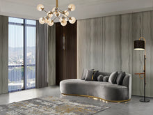 Load image into Gallery viewer, Ella Gray Velvet 106" Chaise Lounge