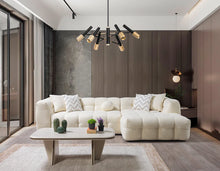 Load image into Gallery viewer, Ivy Boucle RAF 110" Sectional (Sand, Grey & Ivory)
