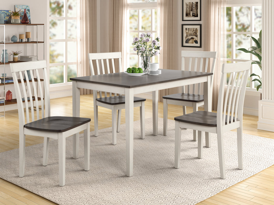 BRODY 5 PC DINING SET IN WHITE GREY