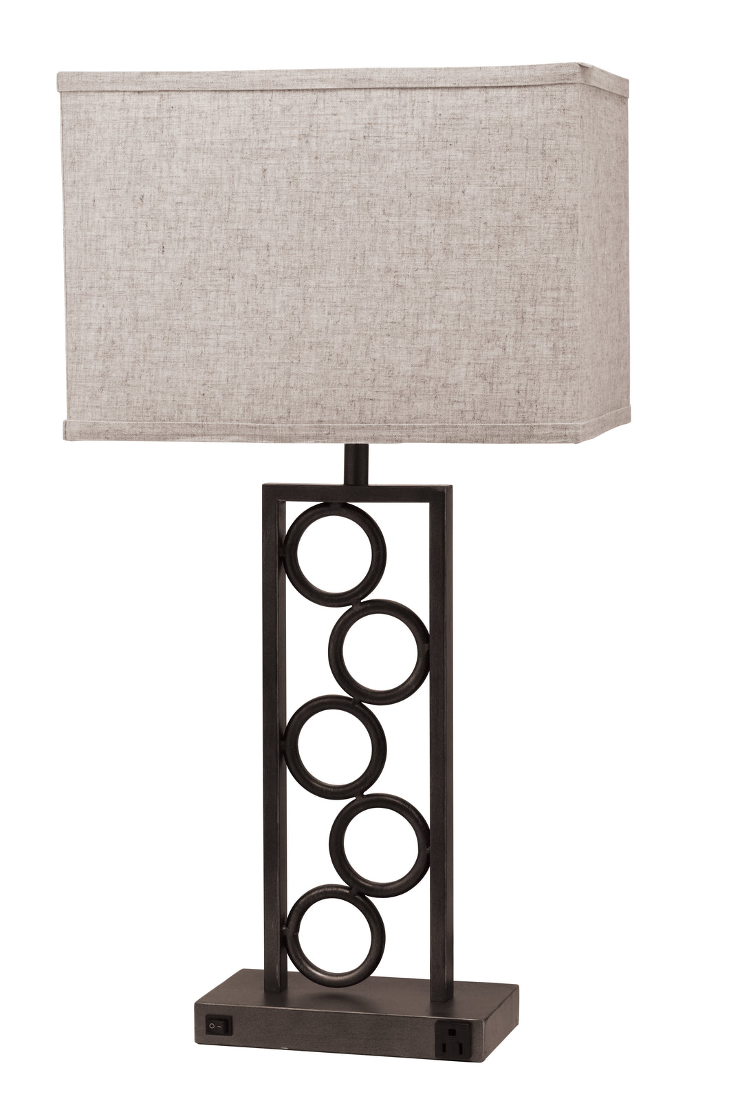 STACK CIRCLE LAMP WITH OUTLET