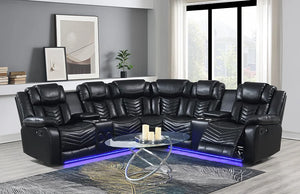 LUCKY CHARM RECLINING SECTIONAL W/ LED LIGHTS (2 COLORS)