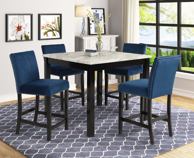 FLOOR MODEL CLEARANCE BLUE 5PC DINING TABLE SET