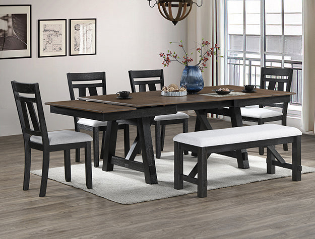 MARIBELLE WHEAT CHARCOAL 5PC DINING SET