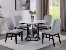 Load image into Gallery viewer, HADLEY FAUX MARBLE ROUND 5PC DINING SET (2 COLORS)

