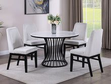 Load image into Gallery viewer, HADLEY FAUX MARBLE ROUND 5PC DINING SET (2 COLORS)
