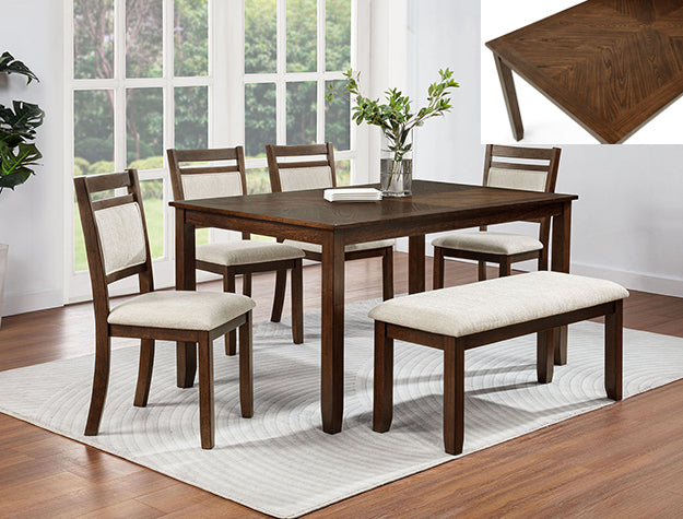 AVASA 5PC DINING TABLE SET BROWN