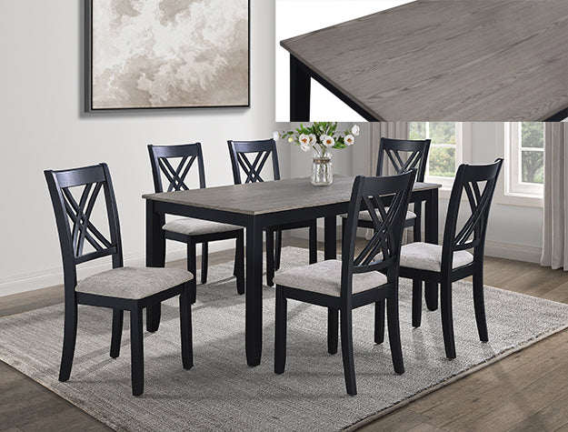 ELOISE 7PC DINETTE IN LIGHT GREY