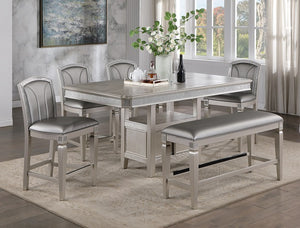 Klina Chrome Counter Height 5pc dining set