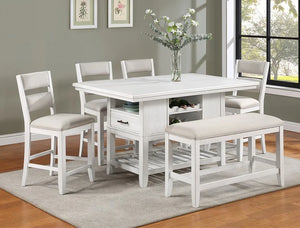 WENDY WHITE 5PC COUNTER HEIGHT 5PC DINING SET