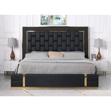 Load image into Gallery viewer, MARBELLA GOLD WHITE/BLACK ACCENTS BED
