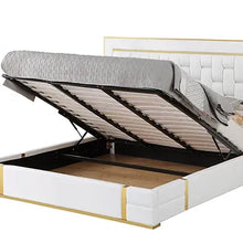 Load image into Gallery viewer, MARBELLA GOLD WHITE/BLACK ACCENTS BED
