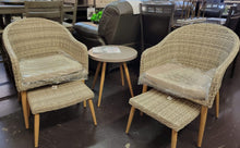 Load image into Gallery viewer, LIQUIDATION WICKER 5PC PATIO SET (2 CHAIRS, 2 STOOLS, 1 TABLE)
