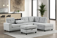Load image into Gallery viewer, HEIGHTS SECTIONAL WITH CUP HOLDERS AND STORAGE OTTOMAN (8 Colors)
