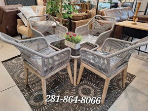 FLOOR MODEL CLEARANCE 5-Piece Patio Set with Black Cushions