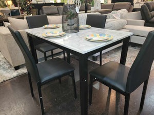 Black/White 5pc Dinette Set-  Floor Model Clearance