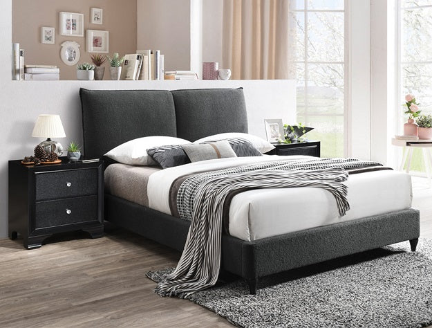 JENN CHARCOAL FABRIC CONTEMPORARY KING BED