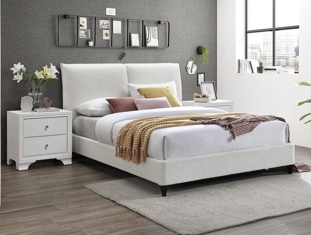 JENN BEIGE FABRIC CONTEMPORARY BED