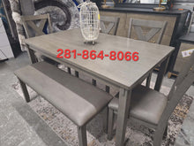 Load image into Gallery viewer, FLOOR MODEL CLEARANCE 6PC DINING TABLE SET
