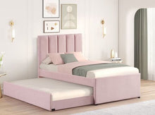 Load image into Gallery viewer, MAYA Pink Platform Bed w/ Trundle
