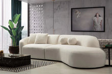 Load image into Gallery viewer, Cloe Ivory Boucle Curved 134&quot; RAF Sectional
