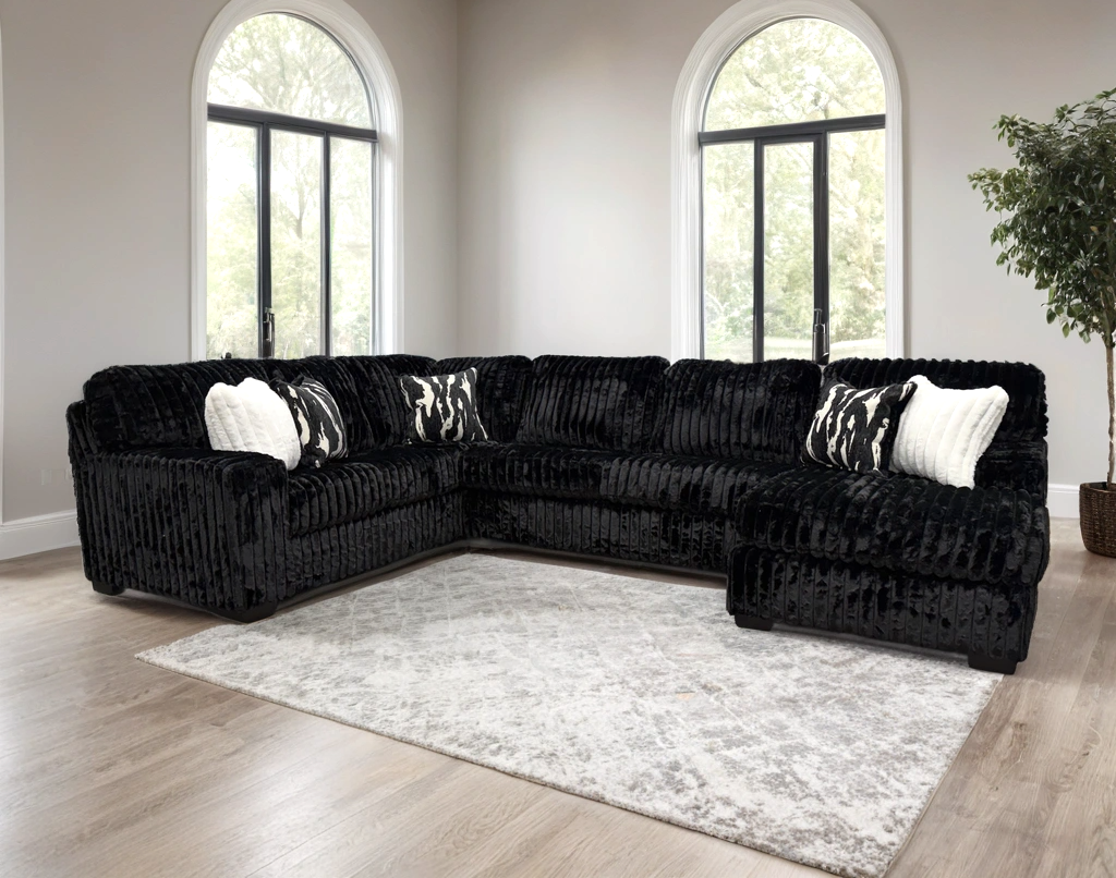 9800 - Sectional Corduroy (Black)