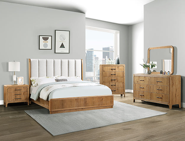 WESTCOTT CERUSED NATURAL 6pc BEDROOM SET