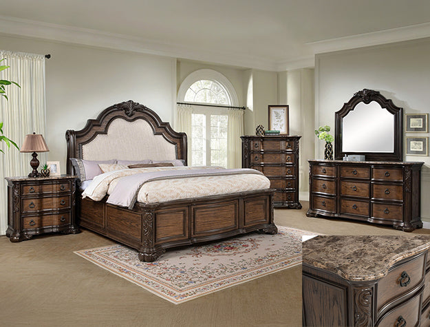 Ludwig Queen Brown 6pc Bedroom Set