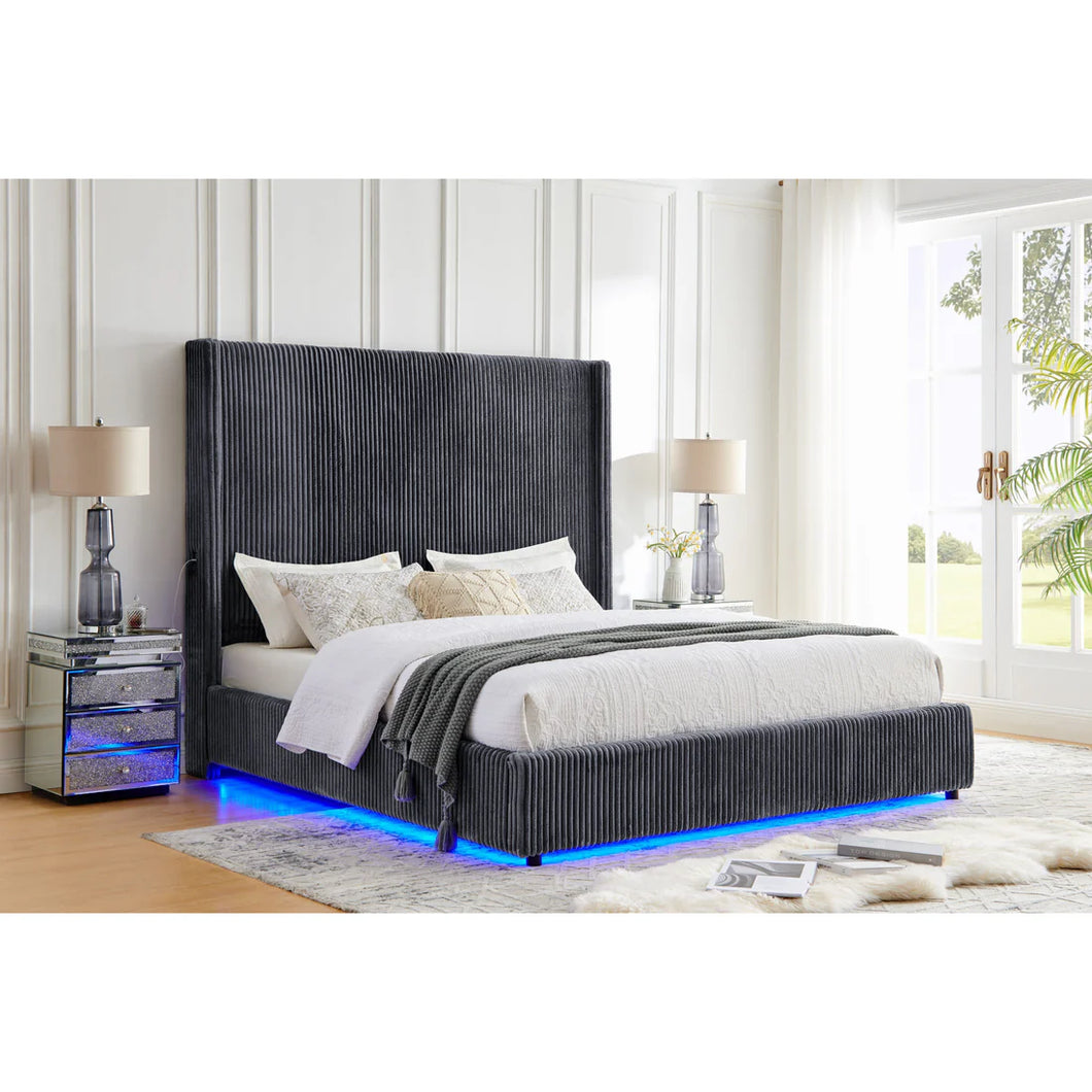 B300 Belinda Bed Frame (Grey Or White)