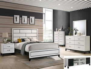 AKERSON CHALK WHITE QUEEN 6PC BEDROOM SET