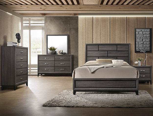 AKERSON GREY QUEEN 6PC BEDROOM SET