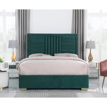 Load image into Gallery viewer, GREEN VELVET PLATFORM KING BED ONLY
