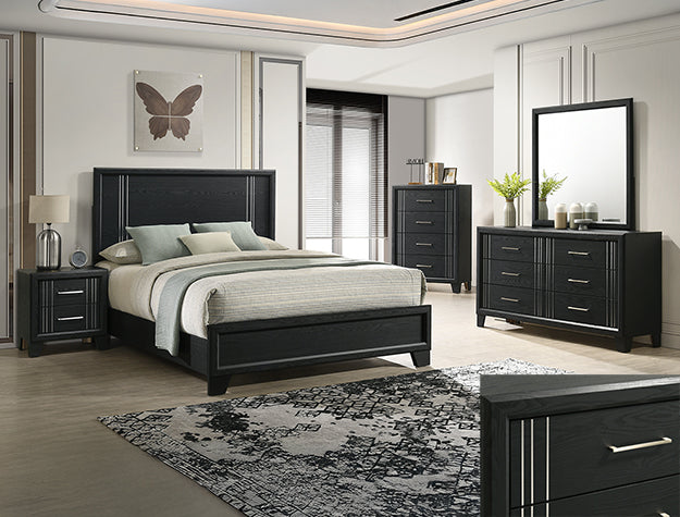 CHARLIE BLACK QUEEN 6PC BEDROOM SET