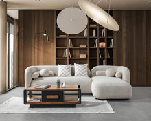 Load image into Gallery viewer, Liva Boucle RAF 110&quot; Sectional (Grey &amp; Sand)
