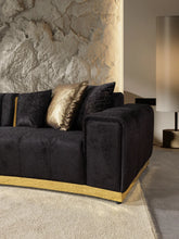 Load image into Gallery viewer, Michelle Black Velvet 3-Piece Curved 165&quot; Sectional
