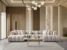Load image into Gallery viewer, Lis Boucle Double Chaise 147&quot; Sectional (Ivory &amp; Sand)
