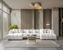 Load image into Gallery viewer, Lis Boucle Double Chaise 147&quot; Sectional (Ivory &amp; Sand)

