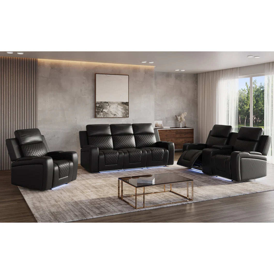 S1890 Bomer  Reclining Sofa Set ( Black & White )