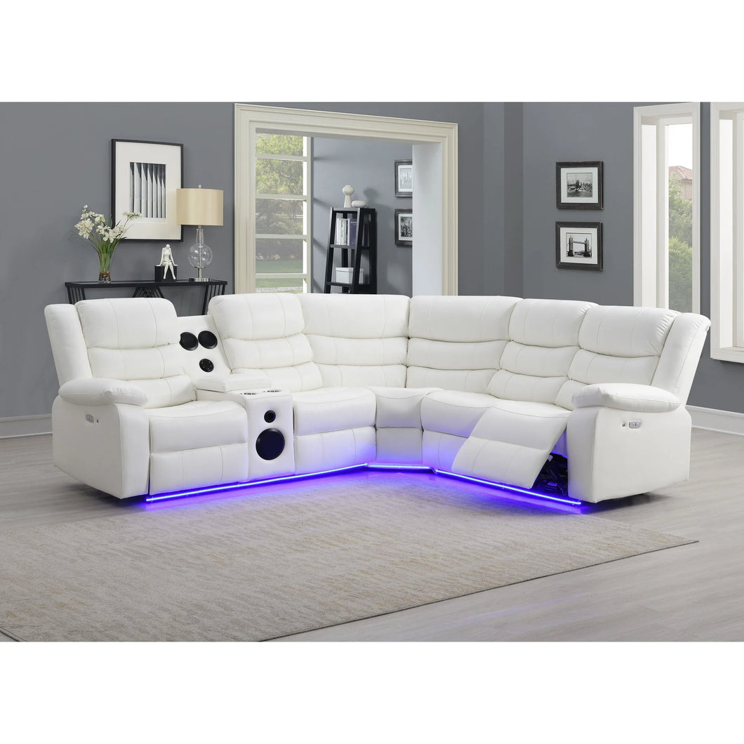 S8787 Sonic Power Reclining Sectional With Speakers