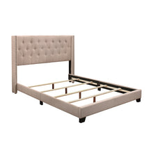 Load image into Gallery viewer, SH215 Beige Upholstered Tufted Fabric Bed Frame
