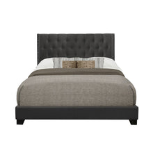 Load image into Gallery viewer, SH215 Dark Grey Upholstered Tufted Fabric Bed Frame

