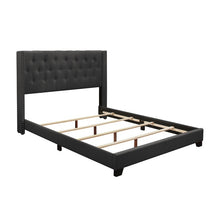 Load image into Gallery viewer, SH215 Dark Grey Upholstered Tufted Fabric Bed Frame
