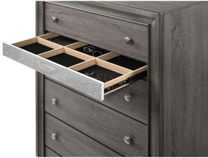 FLOOR MODEL CLEARANCE GREY CHEST WITH JEWELRY DRAWER