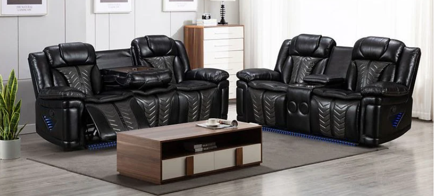 S2024 Prime Time Reclining Set (Black)