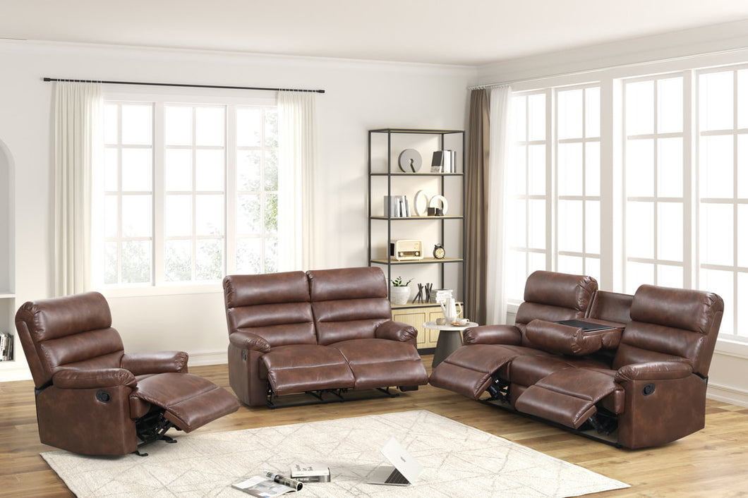 Albert 3PC Reclining Sofa Set Leather Gel